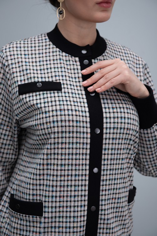 Кардиган Femme 30635.1.50F — Принт клетка