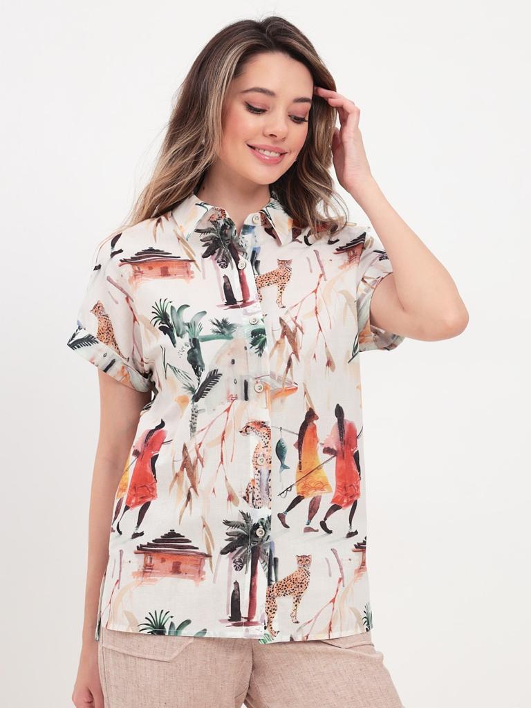 Блуза ZOHEN 4216-2395 — белый/африка