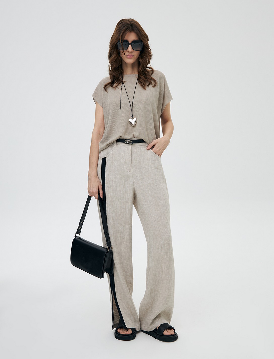 Брюки hass fashion 2400-0319-02 — Бежевый
