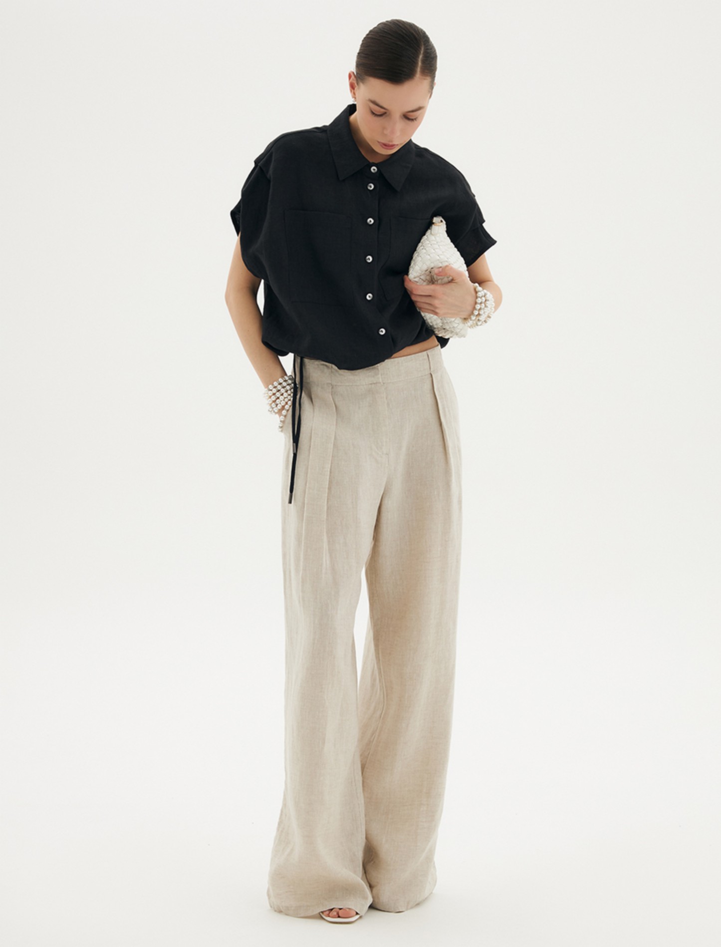 Брюки hass fashion 2400-0338-02 — Бежевый