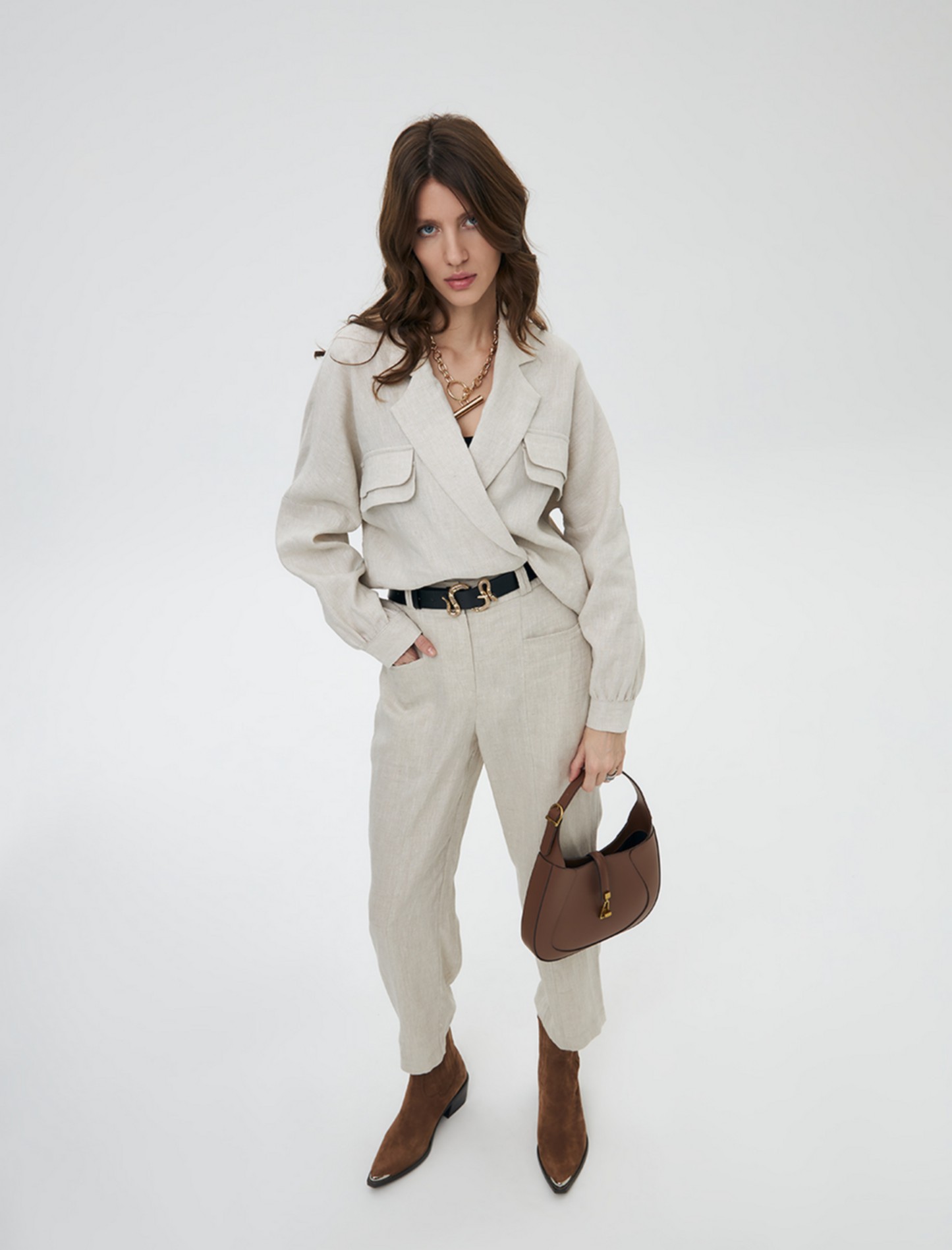 Брюки hass fashion 2400-0320-02 — Бежевый